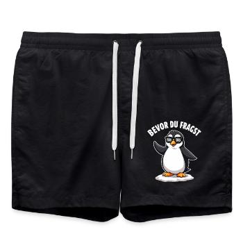Nein, danke! Pinguin-Design - Badeshorts - Schwarz - Vorne - AI Model Male 185 light (185cm)