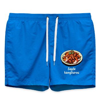 Kangaroo Stir-Fry - Plain Text - Swim Trunks - cobalt blue - Front