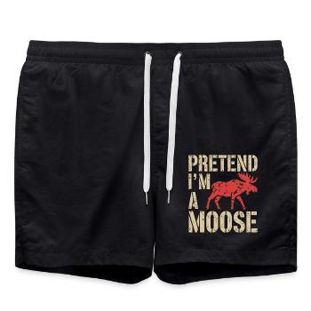 Moose love with wit - Swim Trunks - black - Front - AI Model Male 185 light (185cm)