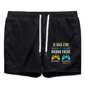 Futur Grand Frère Annonce Naissance Geek Gamer - Short de bain - noir - Devant - AI Model Male 185 light (185cm)