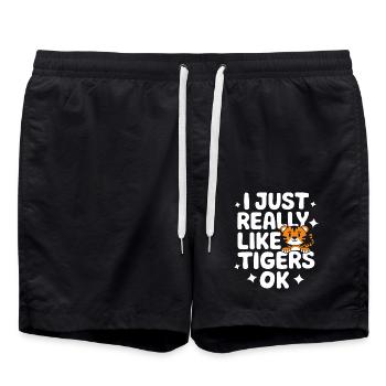 Tiger Animal Zoo Wild Animal - Swim Trunks - black - Front - AI Model Male 185 light (185cm)
