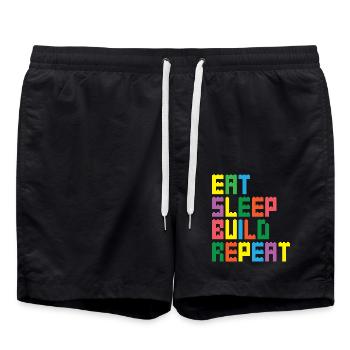 Brick Builder Brick Building Master Builder - Swim Trunks - black - Front - AI Model Male 185 light (185cm)