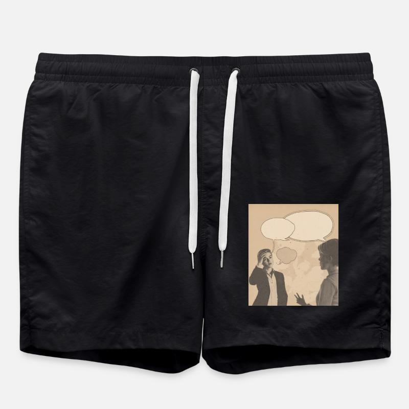 Retro-Konversation - Badeshorts - Schwarz