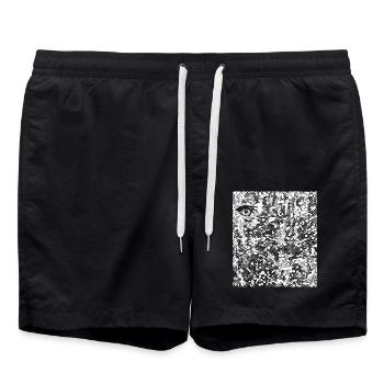 L’œil dans l’abstraction - Short de bain - noir - Devant - AI Model Male 185 light (185cm)