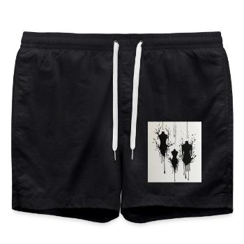 Mannequins with ink stains - Swim Trunks - black - Front - AI Model Male 185 light (185cm)