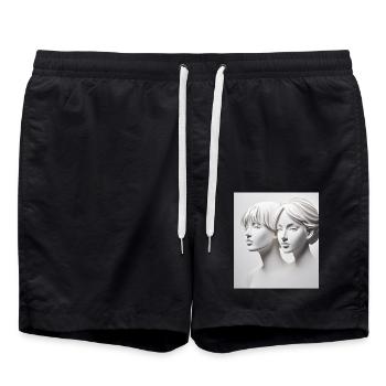 Silhouetten aus Papier - Badeshorts - Schwarz - Vorne - AI Model Male 185 light (185cm)