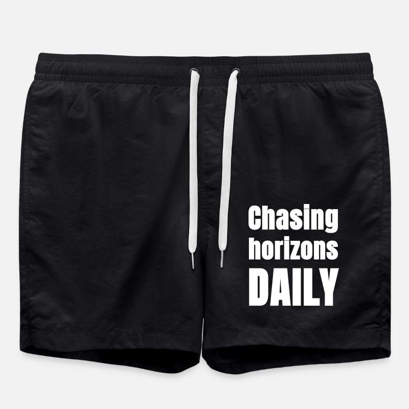 Chasing horizons daily - Swim Trunks - black