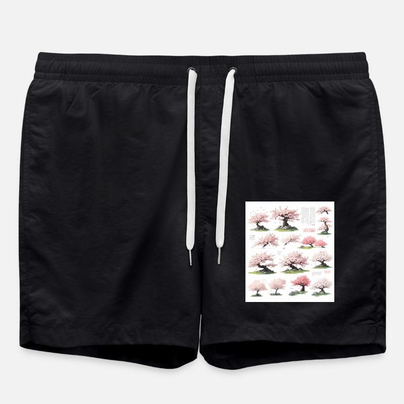 Illustrations de cerisiers - Short de bain - noir