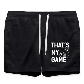 My Game Is Bowling - Swim Trunks - black - Front - AI Model Male 185 light (185cm)