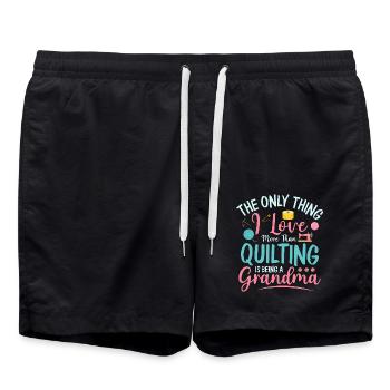 The Only Thing I Love More Than Quilting Quilter S - Badeshorts - Schwarz - Vorne - AI Model Male 185 light (185cm)