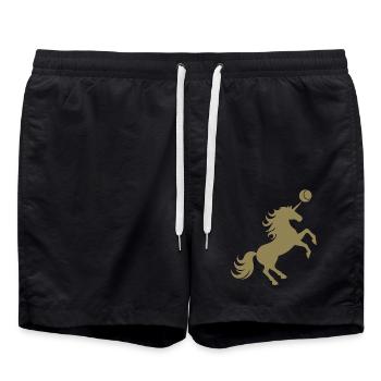 Unicorn Tennis Player Tennis Ball Silhouette - Swim Trunks - black - Front - AI Model Male 185 light (185cm)