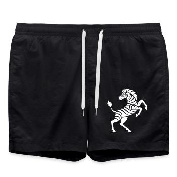 Sabots de zèbre haute œuvre d’art silhouette - Short de bain - noir - Devant - AI Model Male 185 light (185cm)