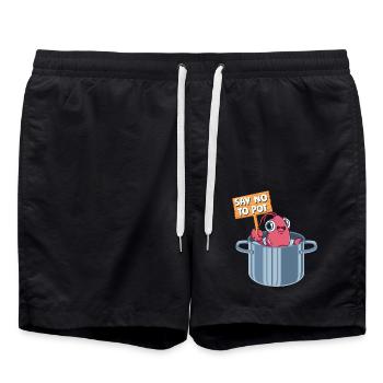 Say No To Pot Shrimp Lover Seafood - Badeshorts - Schwarz - Vorne - AI Model Male 185 light (185cm)
