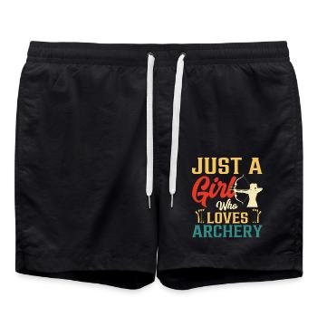 Just A Girl Who Loves Archery - Swim Trunks - black - Front - AI Model Male 185 light (185cm)