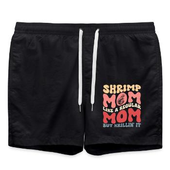 Crevettes Maman Krillin' It Crustacés Amoureux des fruits de mer - Short de bain - noir - Devant - AI Model Male 185 light (185cm)