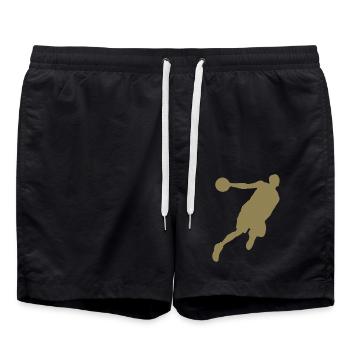 Basketballer Silhouette Basketball - Swim Trunks - black - Front - AI Model Male 185 light (185cm)