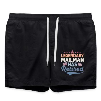 A Legendary Mailman Has Retired Postal Worker Mail - Badeshorts - Schwarz - Vorne - AI Model Male 185 light (185cm)