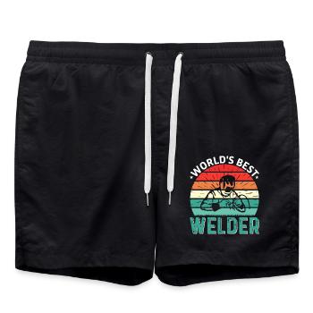 Meilleur soudeur drôle soudeur métallurgiste - Short de bain - noir - Devant - AI Model Male 185 light (185cm)