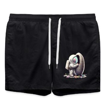Pâques Pâques Lapin Veille de Pâques Dimanche de Pâques Oeuf de Pâques Printemps - Short de bain - noir - Devant - AI Model Male 185 light (185cm)