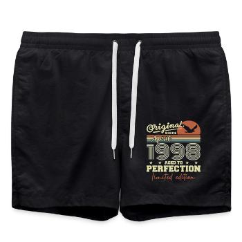 April 1998 Gift | 27th Anniversary April 1998 - Swim Trunks - black - Front - AI Model Male 185 light (185cm)
