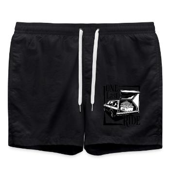 Un dernier voyage, design de corbillard vintage - Short de bain - noir - Devant - AI Model Male 185 light (185cm)
