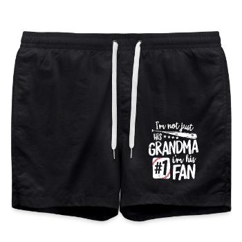 Baseball I am Not Just His Grandma I'm His Fan - Swim Trunks - black - Front - AI Model Male 185 light (185cm)