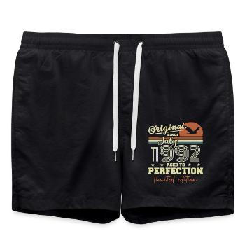 July 1992 Retro Birthday Born in July 1992 - Swim Trunks - black - Front - AI Model Male 185 light (185cm)