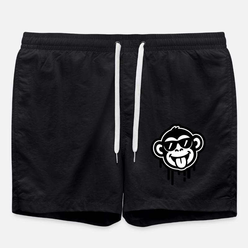 Affe Cool Lustig - Badeshorts - Schwarz