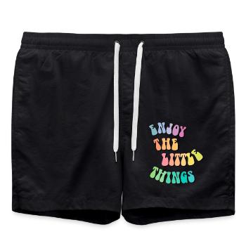 Enjoy little things - Gift idea - Gift - Swim Trunks - black - Front - AI Model Male 185 light (185cm)