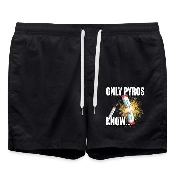 only pyros know - Swim Trunks - black - Front - AI Model Male 185 light (185cm)