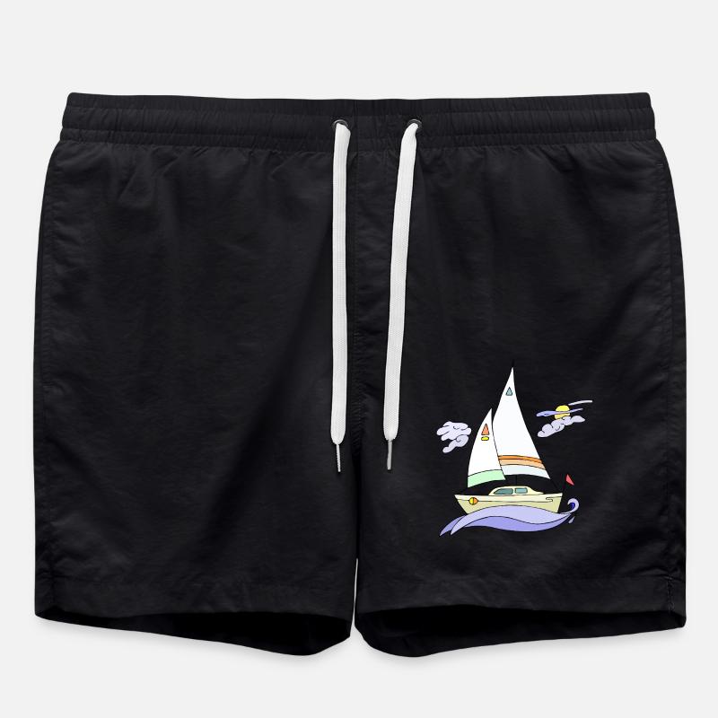 Sailboat - Swim Trunks - black
