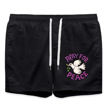 Betet für den Frieden - Badeshorts - Schwarz - Vorne - AI Model Male 185 light (185cm)