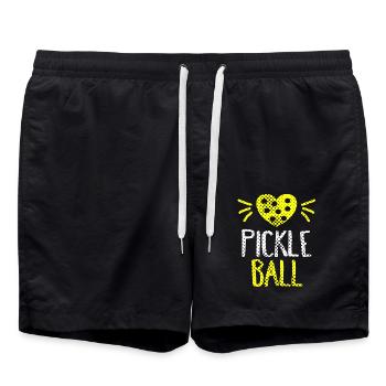 I Love Pickleball - Swim Trunks - black - Front - AI Model Male 185 light (185cm)