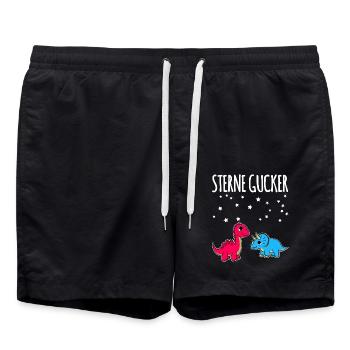 Dino Sterne Gucker - Badeshorts - Schwarz - Vorne - AI Model Male 185 light (185cm)