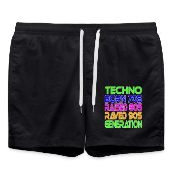 Techno Generation - Swim Trunks - black - Front - AI Model Male 185 light (185cm)