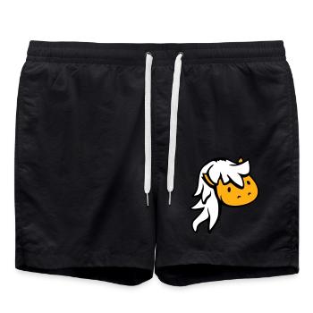 cheval mignon poney poulain cheval fille cheveux longs - Short de bain - noir - Devant - AI Model Male 185 light (185cm)