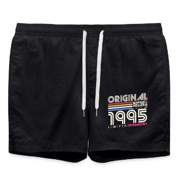 Original 1995 Vintage Cadeau d’anniversaire Rétro - Short de bain - noir - Devant - AI Model Male 185 light (185cm)