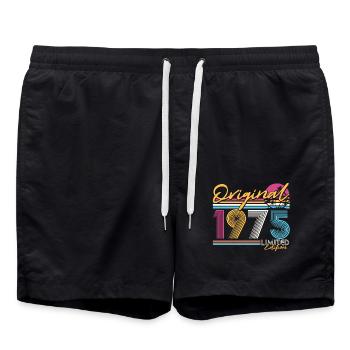 1975 Vintage Birthday Vintage Retro Gift - Swim Trunks - black - Front - AI Model Male 185 light (185cm)