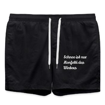 Schnee ist nur Konfetti des Winters Geschenkidee - Badeshorts - Schwarz - Vorne - AI Model Male 185 light (185cm)