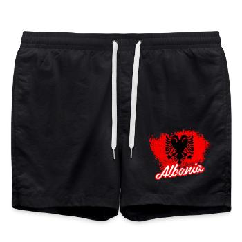 I love Albania - Swim Trunks - black - Front - AI Model Male 185 light (185cm)