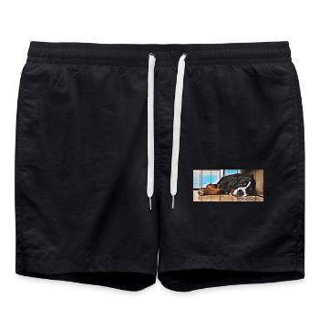 Bernese mountain dog - Swim Trunks - black - Front - AI Model Male 185 light (185cm)