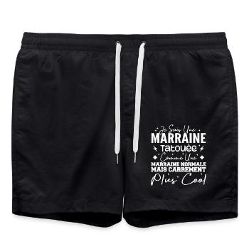 Patentante tätowiert wie eine normale Patentante - Badeshorts - Schwarz - Vorne - AI Model Male 185 light (185cm)