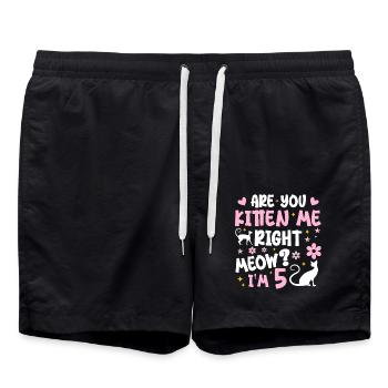 J'ai 5 ans | Cadeau Anniversaire 5 ans Meow Cadeau - Short de bain - noir - Devant - AI Model Male 185 light (185cm)