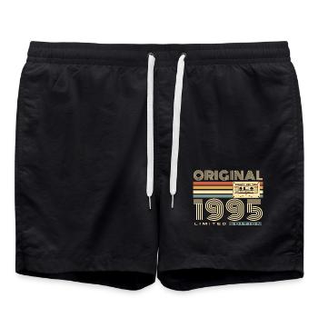 1995 Vintage Vintage Rétro Cadeau d’anniversaire - Short de bain - noir - Devant - AI Model Male 185 light (185cm)