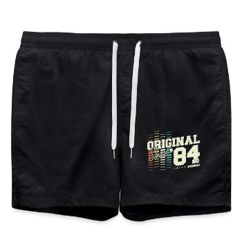 1984 Jahrgang geboren Vintage Retro Geburtstag - Badeshorts - Schwarz - Vorne - AI Model Male 185 light (185cm)