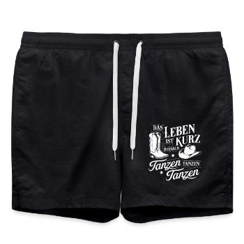 Das Leben ist kurz - nutze es zum Tanzen - Badeshorts - Schwarz - Vorne - AI Model Male 185 light (185cm)