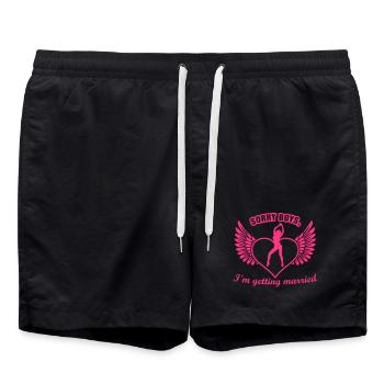 hen night - Swim Trunks - black - Front - AI Model Male 185 light (185cm)