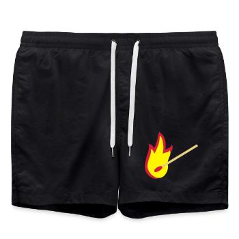 fire - Swim Trunks - black - Front - AI Model Male 185 light (185cm)
