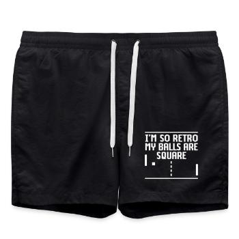 I'm so retro my balls are square Videospiele - Badeshorts - Schwarz - Vorne - AI Model Male 185 light (185cm)