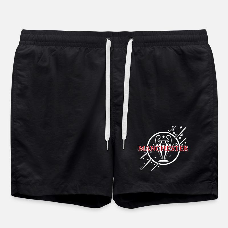 Manchester White | Casual England Gift - Swim Trunks - black